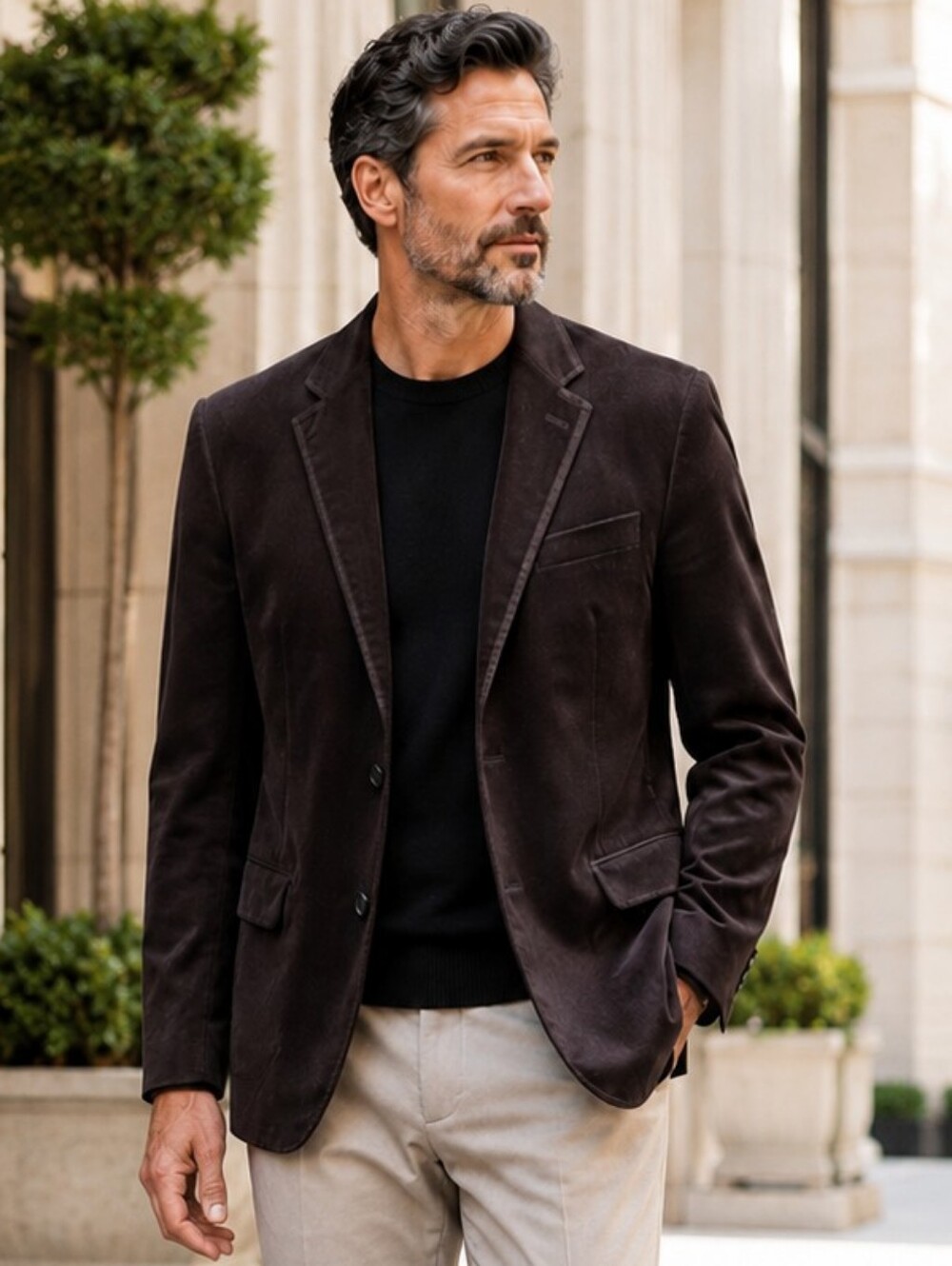 Marc Ecko Cut & Sew Brown Satin Trim Blazer Men’s L NWT